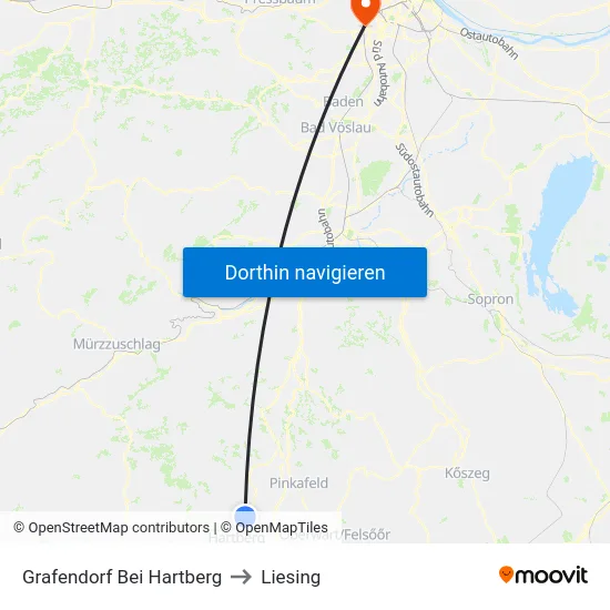 Grafendorf Bei Hartberg to Liesing map