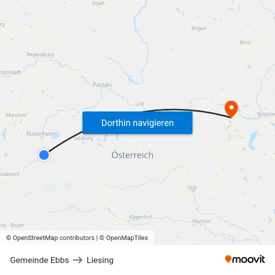 Gemeinde Ebbs to Liesing map