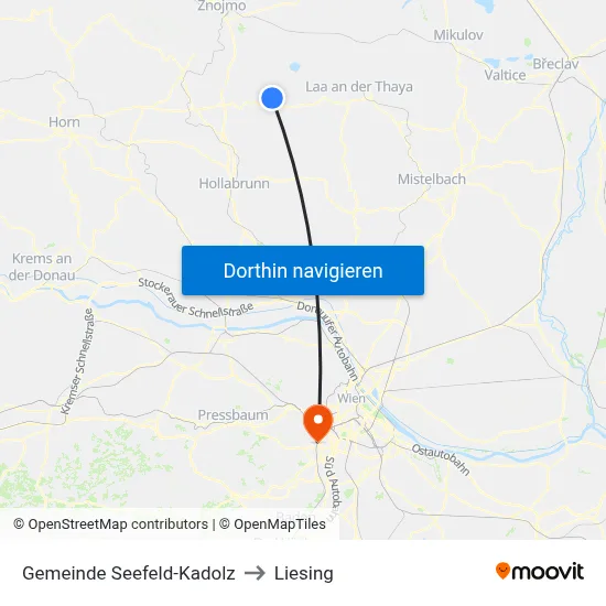 Gemeinde Seefeld-Kadolz to Liesing map