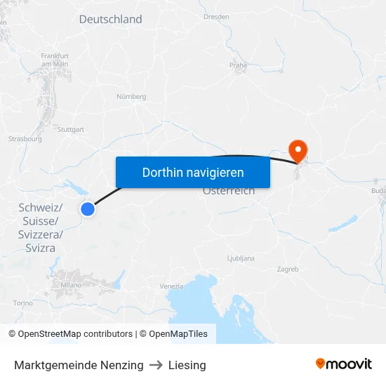 Marktgemeinde Nenzing to Liesing map