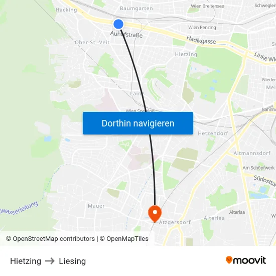 Hietzing to Liesing map