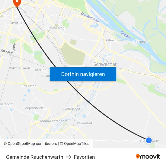 Gemeinde Rauchenwarth to Favoriten map