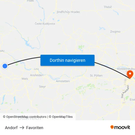 Andorf to Favoriten map