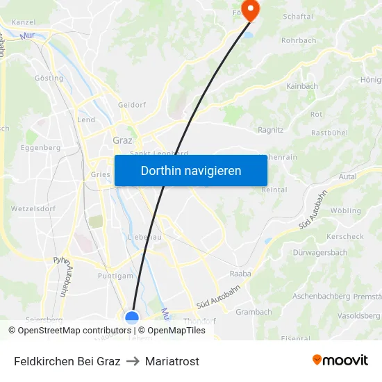 Feldkirchen Bei Graz to Mariatrost map