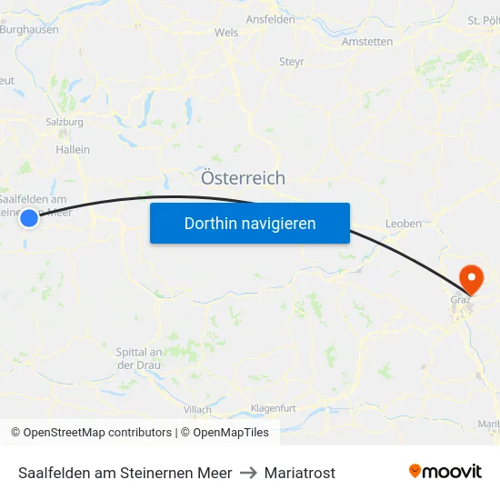Saalfelden am Steinernen Meer to Mariatrost map