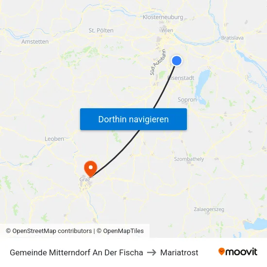 Gemeinde Mitterndorf An Der Fischa to Mariatrost map