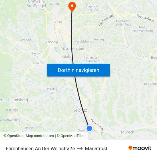 Ehrenhausen An Der Weinstraße to Mariatrost map