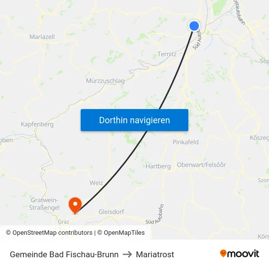 Gemeinde Bad Fischau-Brunn to Mariatrost map