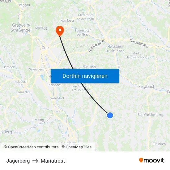 Jagerberg to Mariatrost map