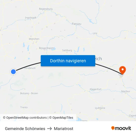 Gemeinde Schönwies to Mariatrost map