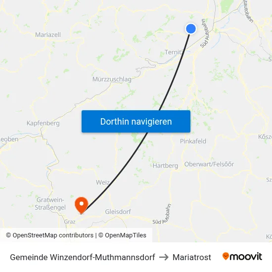 Gemeinde Winzendorf-Muthmannsdorf to Mariatrost map