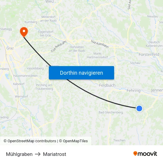 Mühlgraben to Mariatrost map