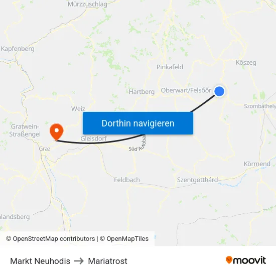Markt Neuhodis to Mariatrost map