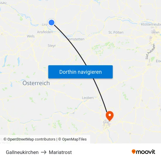 Gallneukirchen to Mariatrost map