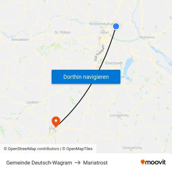 Gemeinde Deutsch-Wagram to Mariatrost map