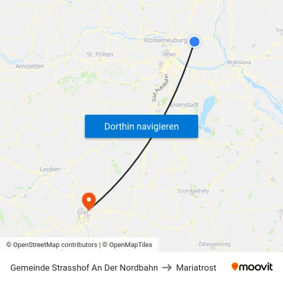 Gemeinde Strasshof An Der Nordbahn to Mariatrost map