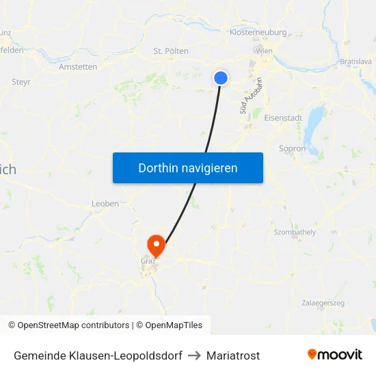 Gemeinde Klausen-Leopoldsdorf to Mariatrost map
