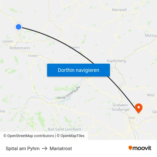 Spital am Pyhrn to Mariatrost map