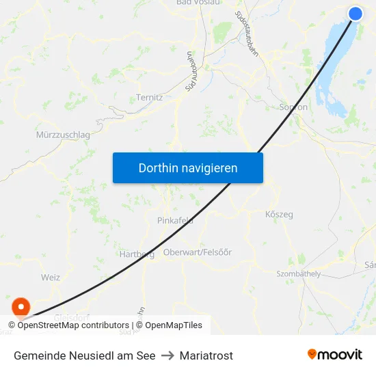 Gemeinde Neusiedl am See to Mariatrost map