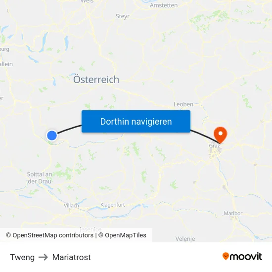 Tweng to Mariatrost map