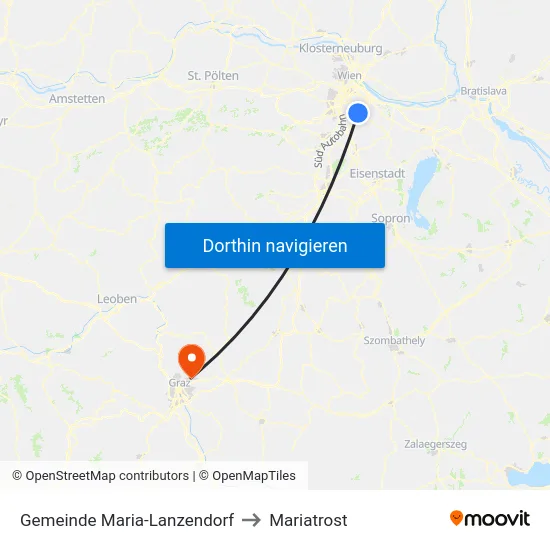 Gemeinde Maria-Lanzendorf to Mariatrost map