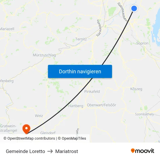 Gemeinde Loretto to Mariatrost map