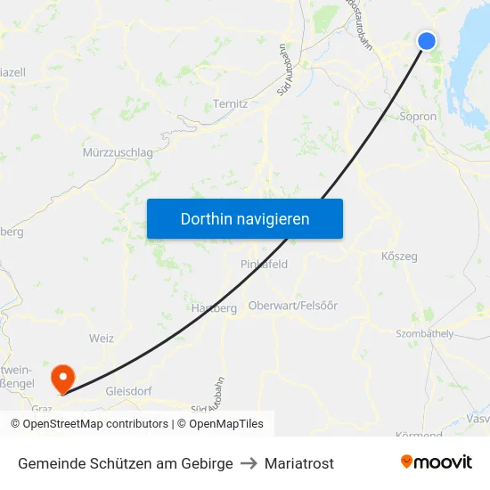 Gemeinde Schützen am Gebirge to Mariatrost map