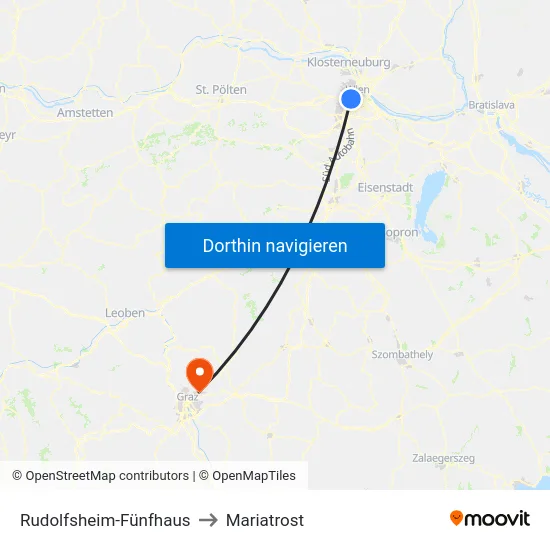 Rudolfsheim-Fünfhaus to Mariatrost map