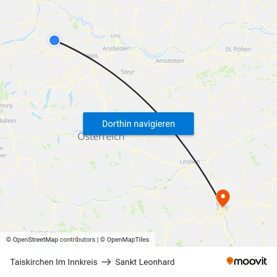 Taiskirchen Im Innkreis to Sankt Leonhard map