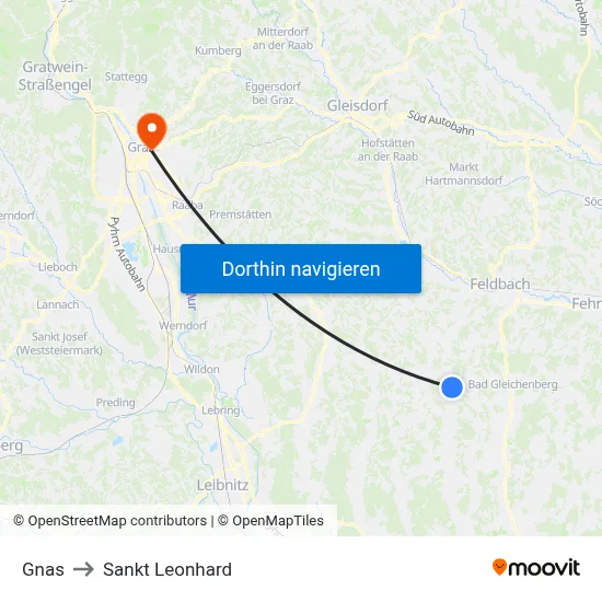 Gnas to Sankt Leonhard map