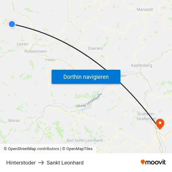 Hinterstoder to Sankt Leonhard map
