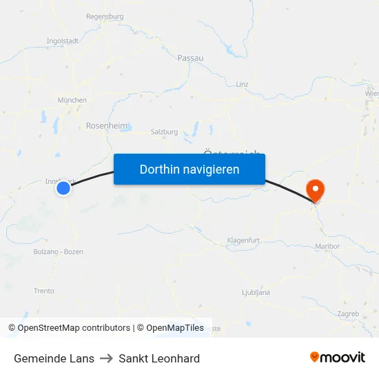 Gemeinde Lans to Sankt Leonhard map