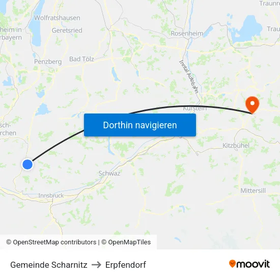 Gemeinde Scharnitz to Erpfendorf map