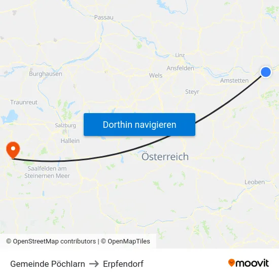 Gemeinde Pöchlarn to Erpfendorf map