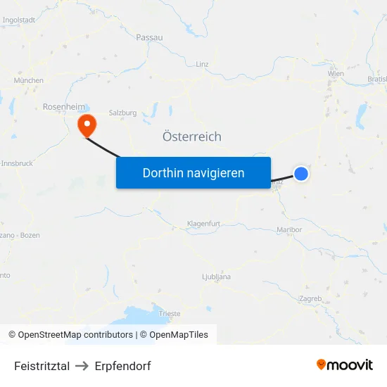 Feistritztal to Erpfendorf map