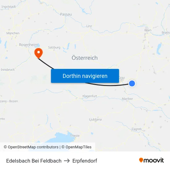 Edelsbach Bei Feldbach to Erpfendorf map