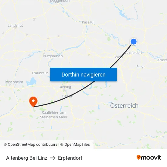 Altenberg Bei Linz to Erpfendorf map
