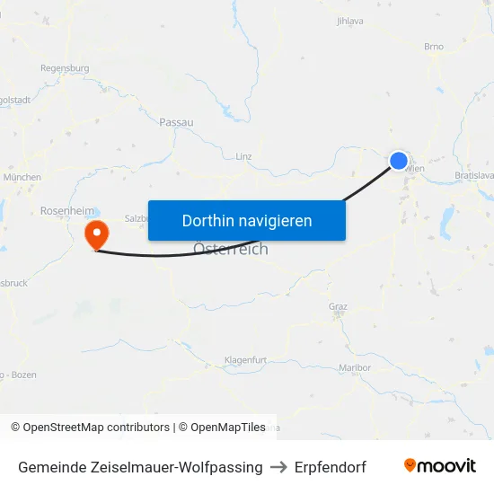 Gemeinde Zeiselmauer-Wolfpassing to Erpfendorf map