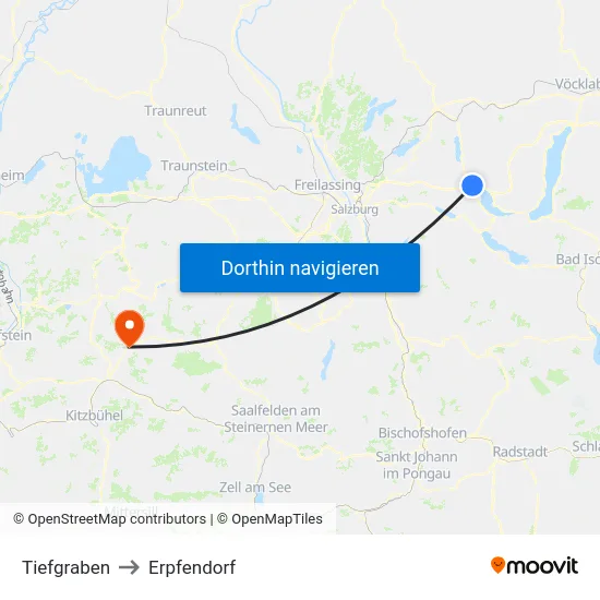 Tiefgraben to Erpfendorf map