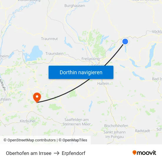 Oberhofen am Irrsee to Erpfendorf map