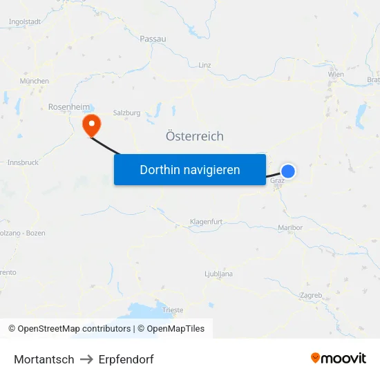 Mortantsch to Erpfendorf map