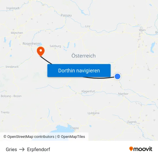 Gries to Erpfendorf map