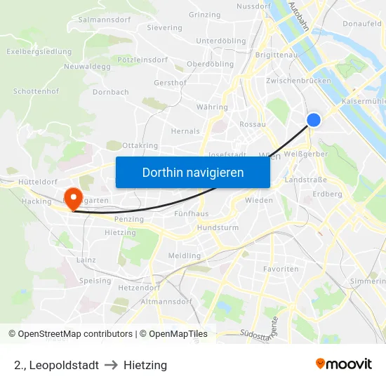 2., Leopoldstadt to Hietzing map