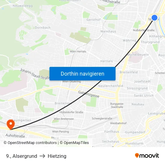 9., Alsergrund to Hietzing map