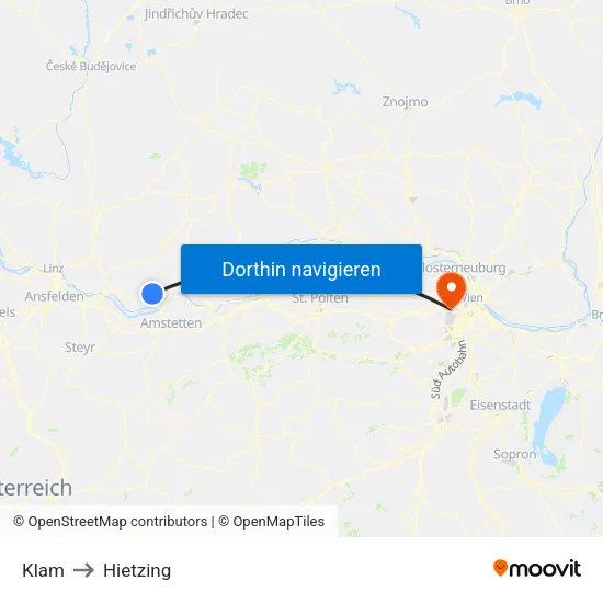 Klam to Hietzing map