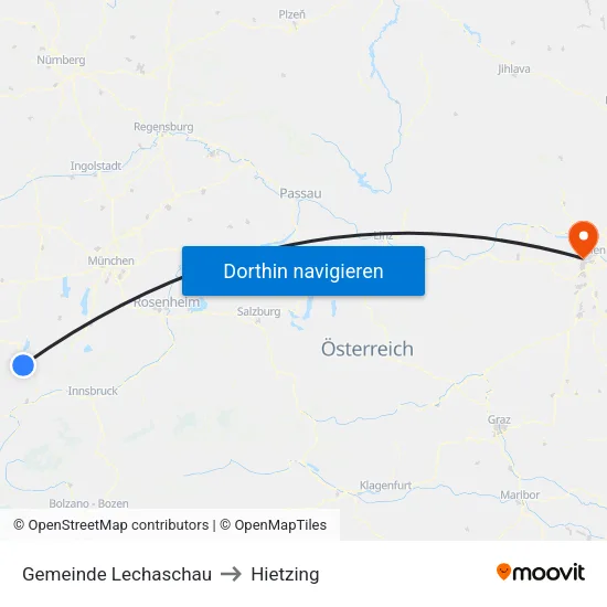 Gemeinde Lechaschau to Hietzing map