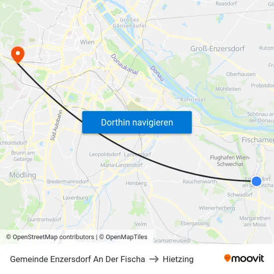 Gemeinde Enzersdorf An Der Fischa to Hietzing map