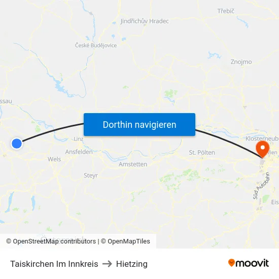 Taiskirchen Im Innkreis to Hietzing map