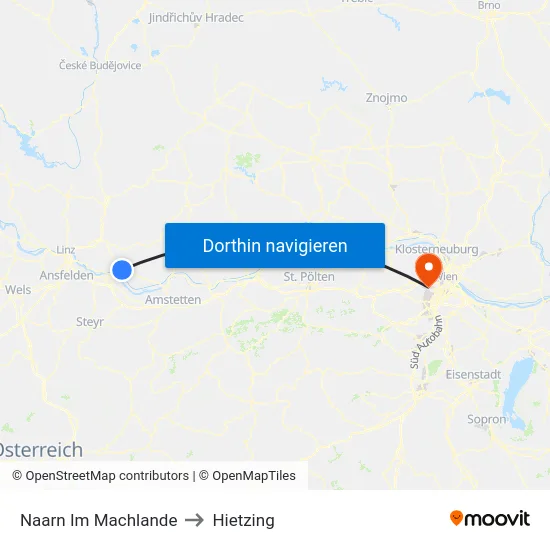 Naarn Im Machlande to Hietzing map
