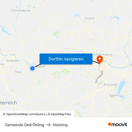 Gemeinde Oed-Öhling to Hietzing map